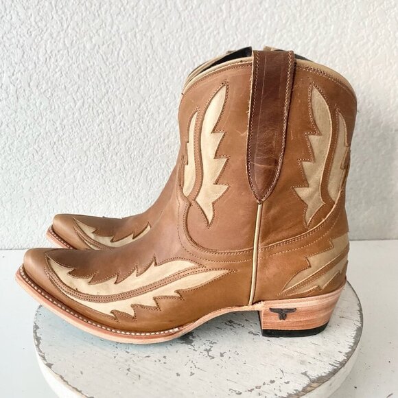 NEW Lane WALK THE LINE Womens Brown Cowboy Bootie 10.5 Cowgirl Short Ankle Boots - Picture 4 of 11